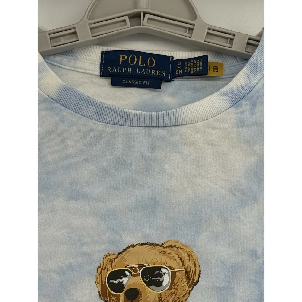 Polo Ralph Lauren Classic Fit Cloud Wash Beach‎ Tie Dye Bear Short Sleeve Tee S